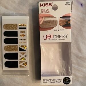 KISS gel strip stickers polish nail gold glitter black chic party birthday